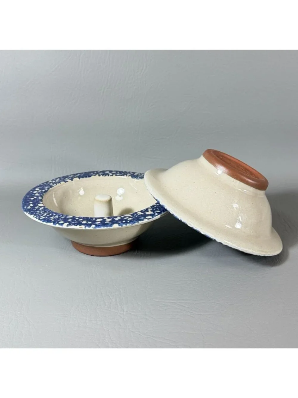 Set of 2 Christian Ridge Pottery The Original Apple Baker Stoneware Dishes Boxed